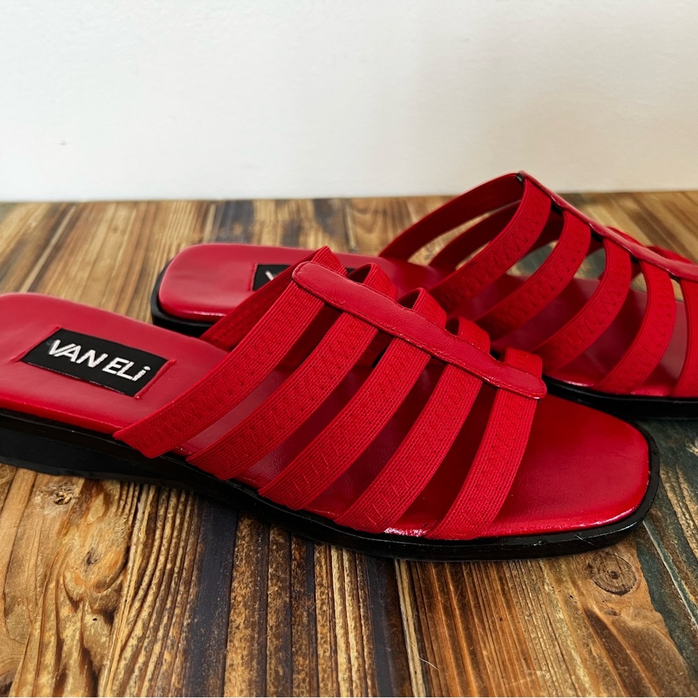 Vaneli Conway Red Mesh Nappa Sandals Size 8M